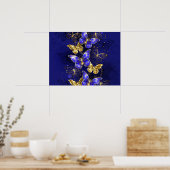 Samenstelling met sapphire Butterflies Poster (Keuken)