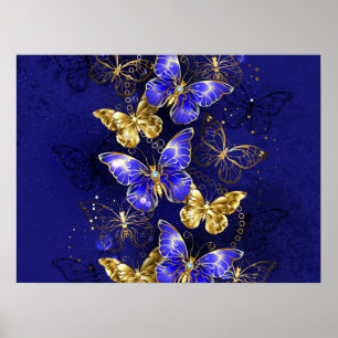 Samenstelling met sapphire Butterflies Poster