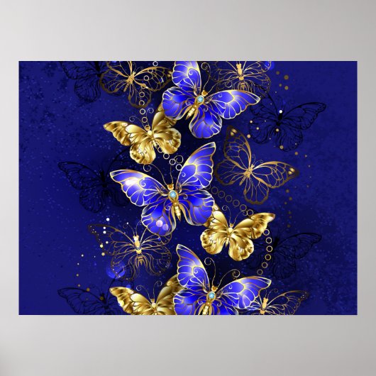 Samenstelling met sapphire Butterflies Poster (Voorkant)