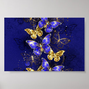 Samenstelling met sapphire Butterflies Poster