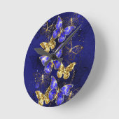 Samenstelling met sapphire Butterflies Ronde Klok (Hoek)