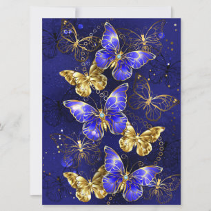 Samenstelling met sapphire Butterflies Save The Date