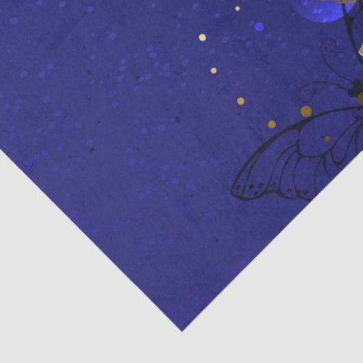 Samenstelling met sapphire Butterflies Tissuepapier (Detail)