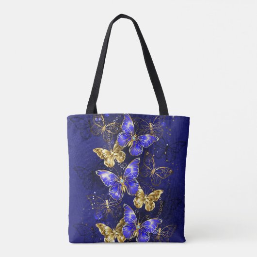 Samenstelling met sapphire Butterflies Tote Bag (Achterkant)