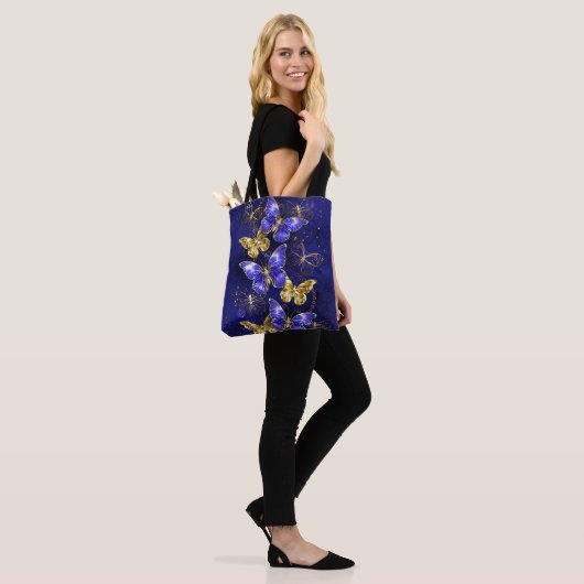 Samenstelling met sapphire Butterflies Tote Bag (Op model)