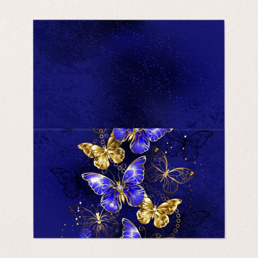 Samenstelling met sapphire Butterflies Visitekaartje (Buitenkant ongevouwen)