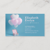 Samenstelling met schattige hartballonnen in een d visitekaartje (Achterkant)