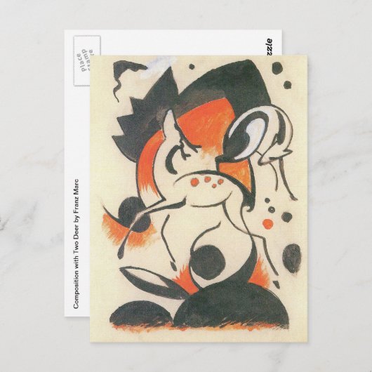 Samenstelling met Two Deer door Franz Marc Briefkaart (Voorkant / Achterkant)