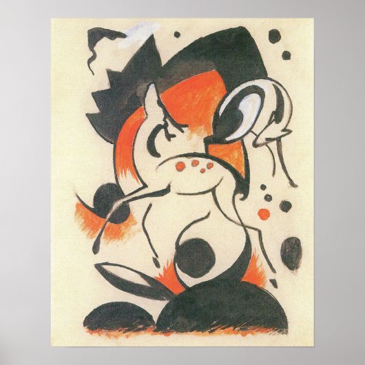 Samenstelling met Two Deer door Franz Marc Poster (Voorkant)