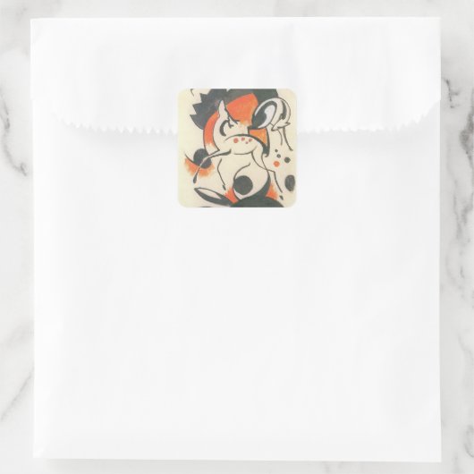 Samenstelling met Two Deer door Franz Marc Vierkante Sticker (Tas)