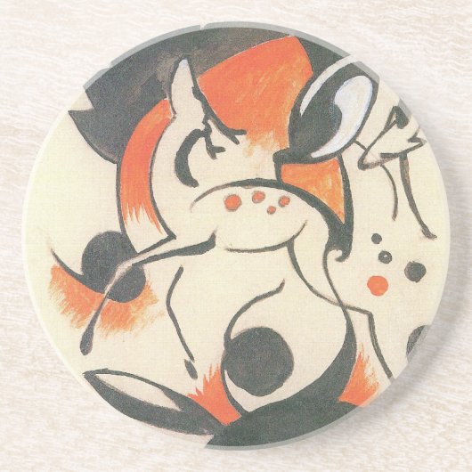 Samenstelling met Two Deer door Franz Marc Zandsteen Onderzetter (Voorkant)