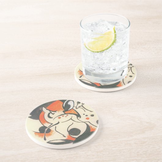 Samenstelling met Two Deer door Franz Marc Zandsteen Onderzetter (Zijkant)