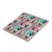 Samenstelling met vijf zwarte katten tegeltje (Zijkant)