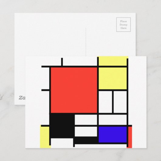 Samenstelling, Mondriaan Briefkaart (Voorkant / Achterkant)