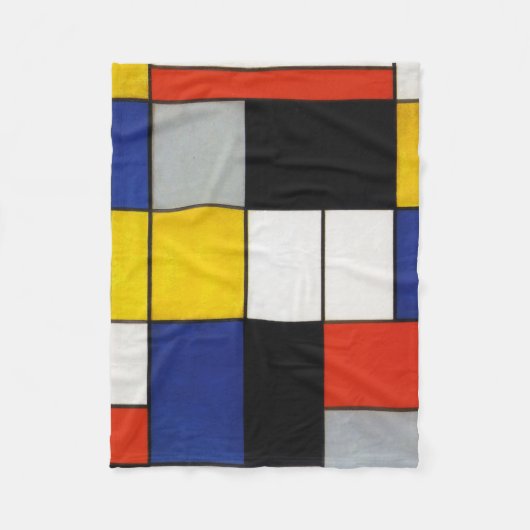 Samenstelling Mondriaan Fleece Deken (Voorkant)