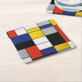 Samenstelling Mondriaan Kartonnen Onderzetters (Schuin)