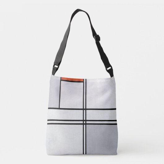 Samenstelling (Nr. 1) Grijsrood | Piet Mondriaan | Crossbody Tas (Achterkant)