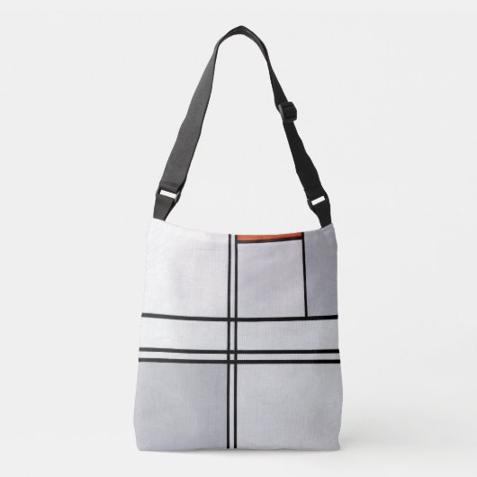 Samenstelling (Nr. 1) Grijsrood | Piet Mondriaan | Crossbody Tas (Voorkant)