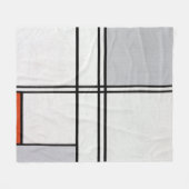 Samenstelling (Nr. 1) Grijsrood | Piet Mondriaan | Fleece Deken (Voorkant (Horizontaal))