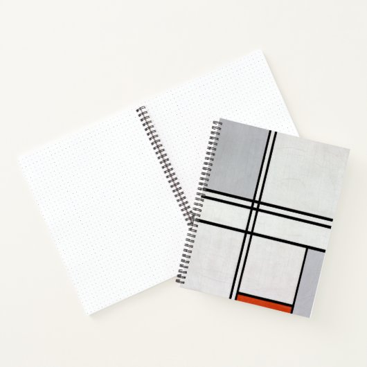 Samenstelling (Nr. 1) Grijsrood | Piet Mondriaan | Notitieboek (Binnen)