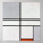 Samenstelling (Nr. 1) Grijsrood | Piet Mondriaan | Poster (Voorkant)