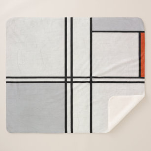 Samenstelling (Nr. 1) Grijsrood Piet Mondriaan Sherpa Deken