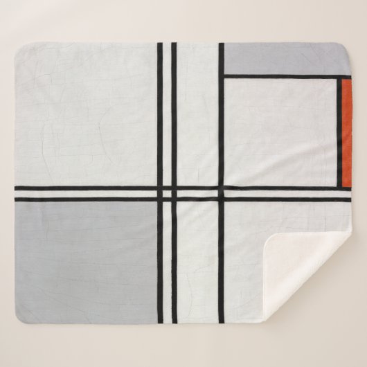 Samenstelling (Nr. 1) Grijsrood | Piet Mondriaan | Sherpa Deken (Voorkant (horizontaal))