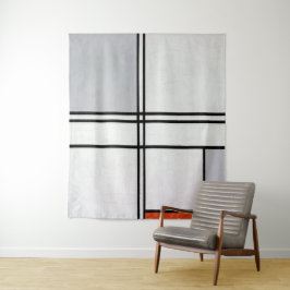 Samenstelling (Nr. 1) Grijsrood | Piet Mondriaan | Wandkleed