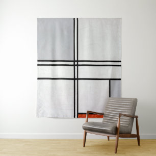 Samenstelling (Nr. 1) Grijsrood Piet Mondriaan Wandkleed