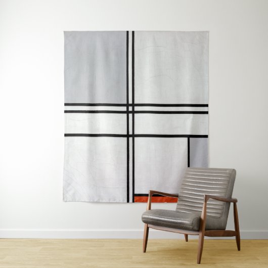 Samenstelling (Nr. 1) Grijsrood | Piet Mondriaan | Wandkleed (In situ)