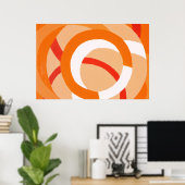 Samenstelling nr. 43 - Oranje monochrome Poster (Thuiskantoor)