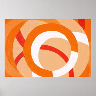 Samenstelling nr. 43 - Oranje monochrome Poster