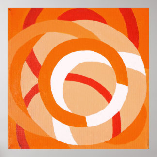 Samenstelling nr. 43 - Oranje monochrome Poster