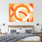 Samenstelling nr. 43 Oranje monochroom Canvas Afdruk (Insitu (Slaapkamer))