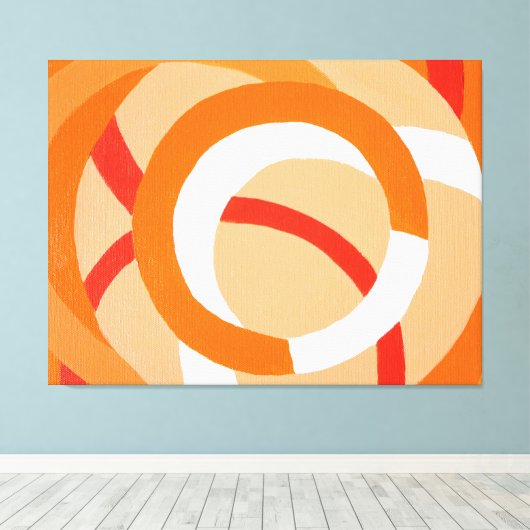 Samenstelling nr. 43 Oranje monochroom Canvas Afdruk (Insitu (Houten vloer))