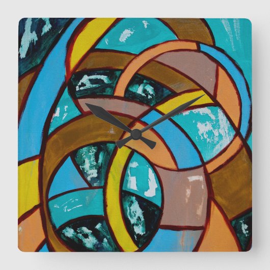 Samenstelling nr. 8 door Michael Moffa Vierkante Klok (Voorkant)