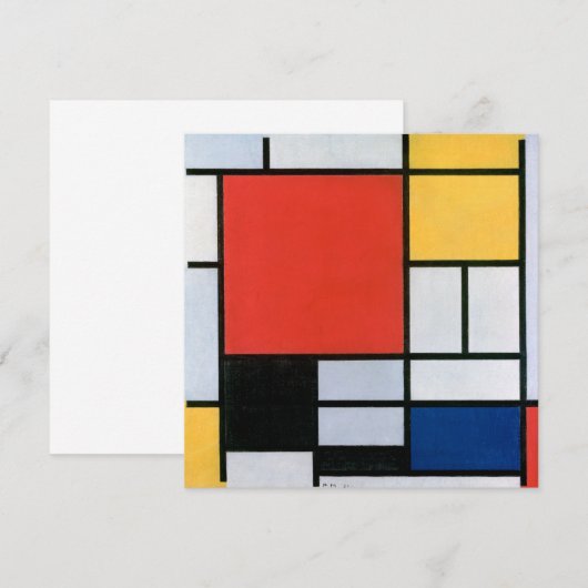 Samenstelling rood, geel, blauw, zwart | Mondriaan (Voorkant / Achterkant)