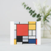 Samenstelling Rood, Geel, Blauw, Zwart, Mondriaan Briefkaart (Staand voorkant)