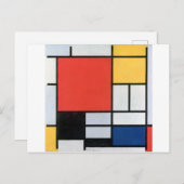 Samenstelling Rood, Geel, Blauw, Zwart, Mondriaan Briefkaart (Voorkant / Achterkant)
