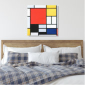 Samenstelling rood, geel, blauw, zwart | Mondriaan Canvas Afdruk (Insitu (Slaapkamer))
