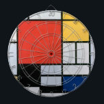 Samenstelling rood, geel, blauw, zwart | Mondriaan Dartbord<br><div class="desc">De samenstelling met Rood,  Geel,  Blauw,  en Zwart is een schilderij van 1921 van Piet Mondriaan.</div>