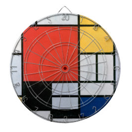 Samenstelling rood, geel, blauw, zwart | Mondriaan Dartbord