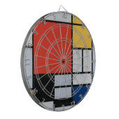Samenstelling rood, geel, blauw, zwart | Mondriaan Dartbord (Voorkant Links)
