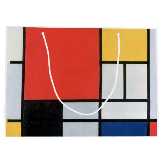 Samenstelling Rood, Geel, Blauw, Zwart, Mondriaan Groot Cadeauzakje (Achterkant)