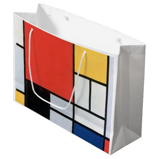 Samenstelling Rood, Geel, Blauw, Zwart, Mondriaan Groot Cadeauzakje (Voorkant Gekanteld)