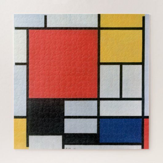 Samenstelling Rood, Geel, Blauw, Zwart, Mondriaan Legpuzzel (Horizontaal)