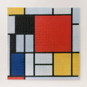Samenstelling rood, geel, blauw, zwart | Mondriaan Legpuzzel (Horizontaal)