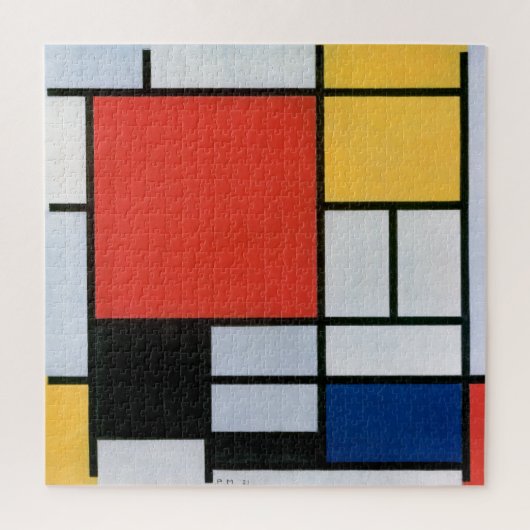 Samenstelling rood, geel, blauw, zwart | Mondriaan Legpuzzel (Verticaal)