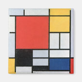 Samenstelling Rood, Geel, Blauw, Zwart, Mondriaan Magneet (Voorkant)