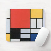 Samenstelling Rood, Geel, Blauw, Zwart, Mondriaan Muismat (Met muis)